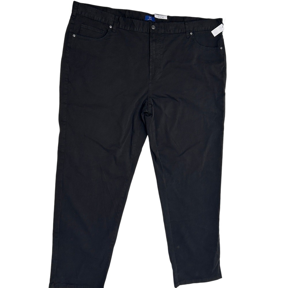George Mens Black Slim Leg 5 Pocket Twill Pants NWT 48x30 Casual‎ Mininmalist